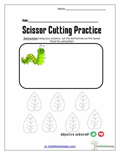 Caterpillar Leaf Cutting Worksheet