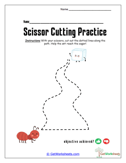 Ant Path Cutting Worksheet