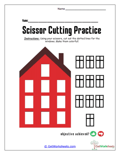 Window Cutting Shapes Worksheet