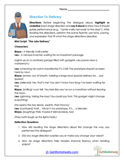 Script Reading Worksheet Collection