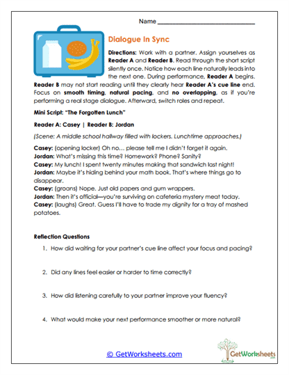 Dialogue in Sync Worksheet