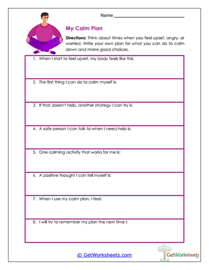 My Calm Plan Worksheet
