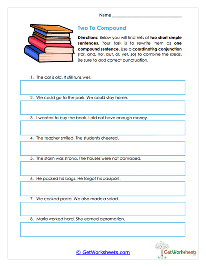 Sentence Combining and Expansion Worksheets