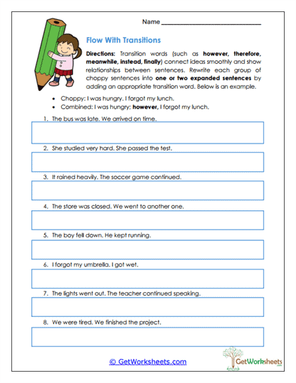 Flow with Transitions Worksheet