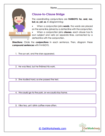 Clause-to-Clause Bridge Worksheet