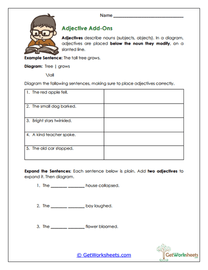 Adjective Add-Ons Worksheet