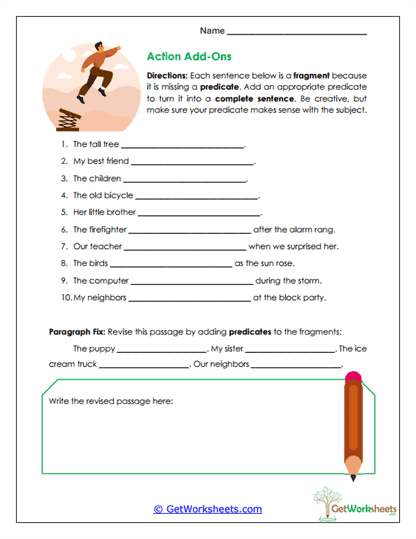 Action Add-Ons Worksheet