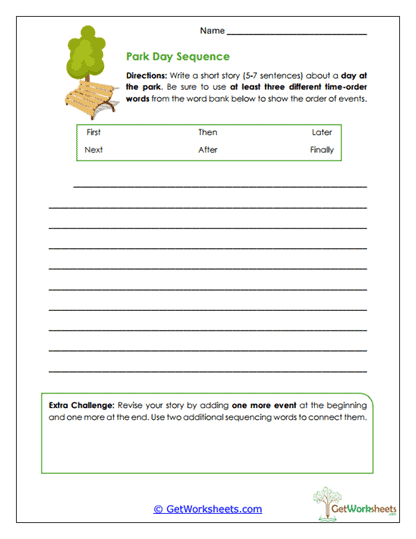 Park Day Sequence Worksheet