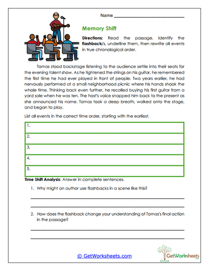 Memory Shift Worksheet