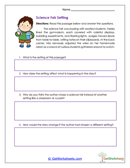 Science Fair Setting Worksheet