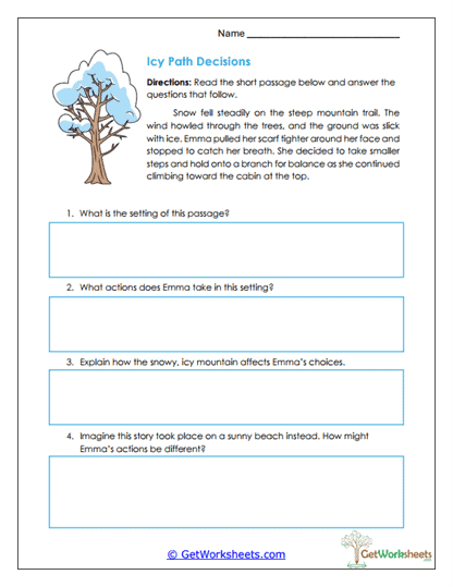 Icy Path Decisions Worksheet