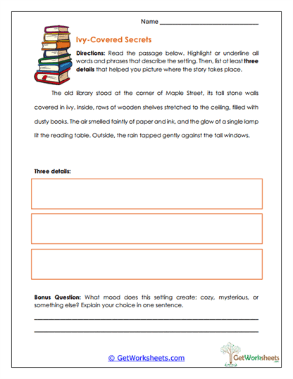 Ivy-Covered Secrets Worksheet