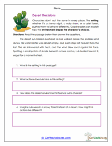 Story Setting Analysis Worksheets - GetWorksheets.com