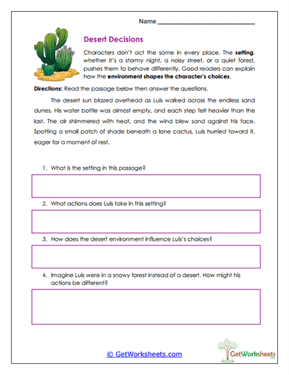 Desert Decisions Worksheet