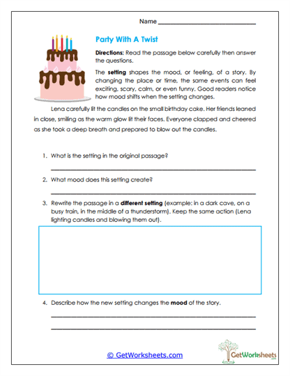 Party With a Twist Worksheet