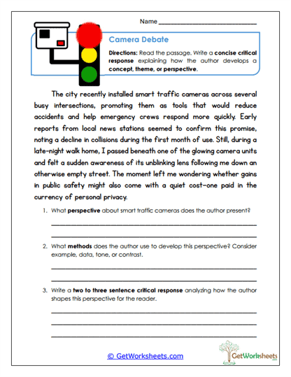 Camera Debate Worksheet