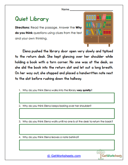 Quiet Library Worksheet