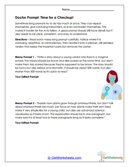 Prompt Type Decision-Making Worksheet