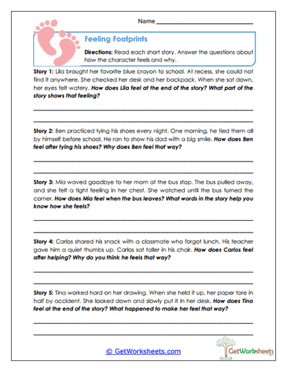 Feeling Footprints Worksheet