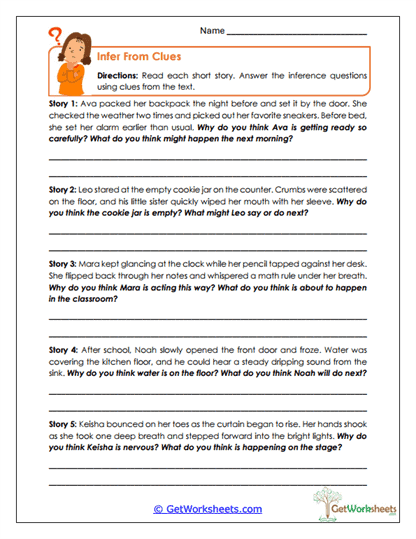 Infer From Clues Worksheet
