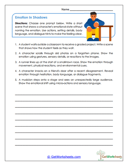 Emotion in Shadows Worksheet