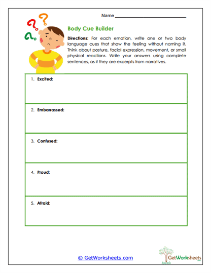 Body Language Builder Worksheet