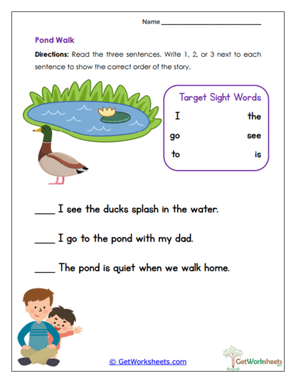 Pond Walk Worksheet