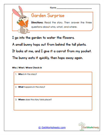 Garden Surprise Worksheet