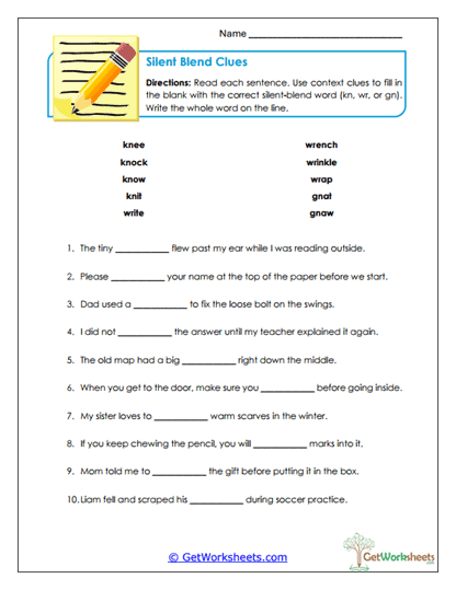 Banking Clues Worksheet