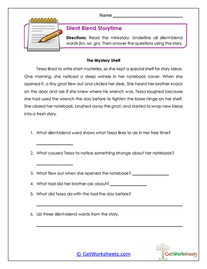 Blend Storytime Worksheet