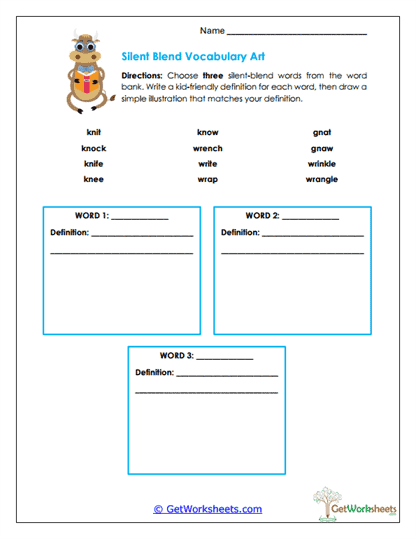 Blend Vocabulary Art Worksheet