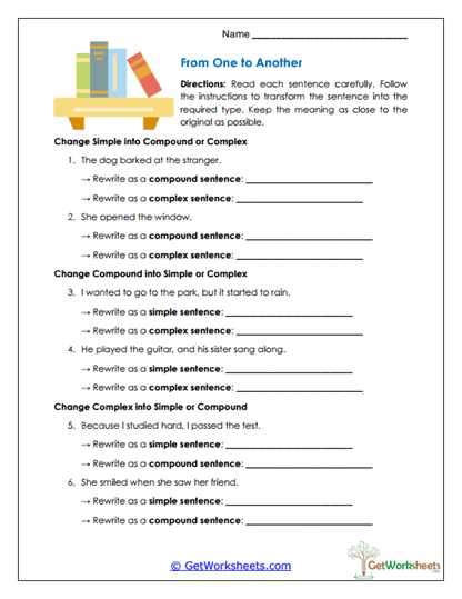 From One to Another Worksheet