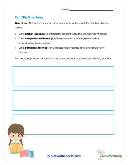 Exit Slip Structures Worksheet