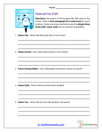 Future Predictions Worksheet