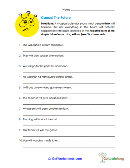 Cancel the Future Worksheet