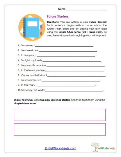 Future Starters Worksheet