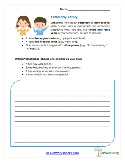 Yesterday's Story Worksheet