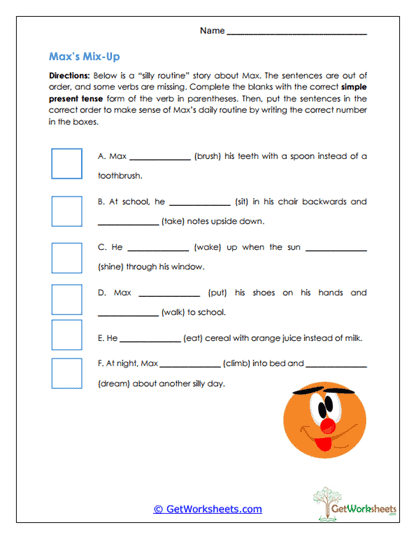 Max's Mix-Up Worksheet