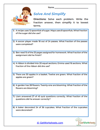 Solve and Simplify Worksheet