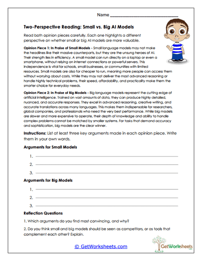 Two-Perspective Reading Worksheet