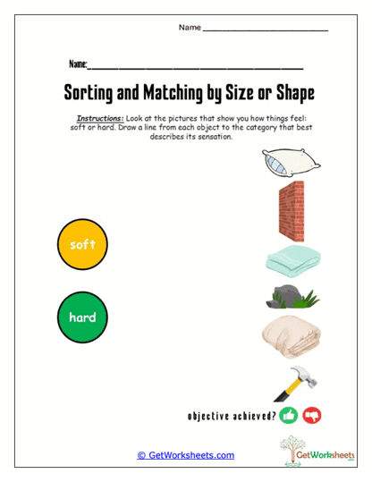 Soft vs. Hard Objects Worksheet