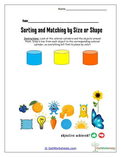 Cylinder Color Sort Worksheet