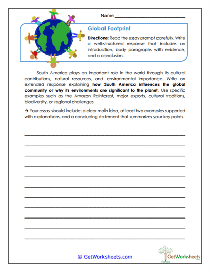 Global Footprint Worksheet