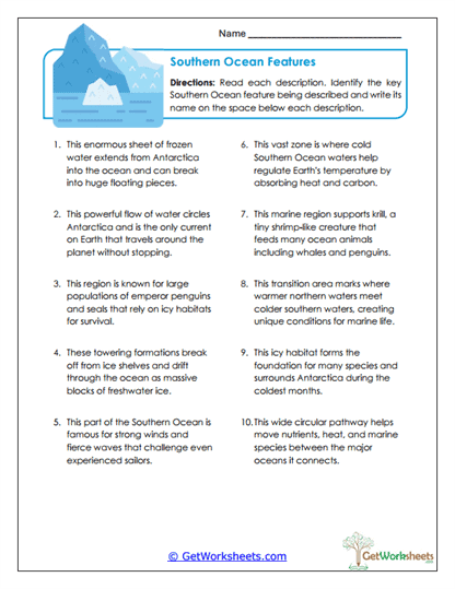 Features Facts Worksheet