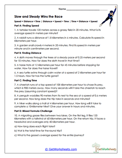 Slow and Steady Wins the Race Worksheet