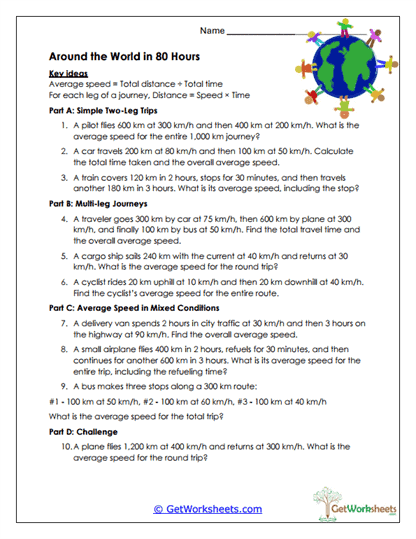 Around the World in 80 Hours Worksheet