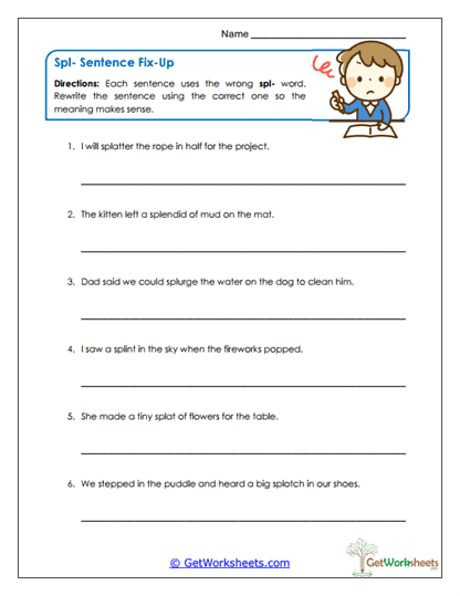 Sentence Fix-Up Worksheet