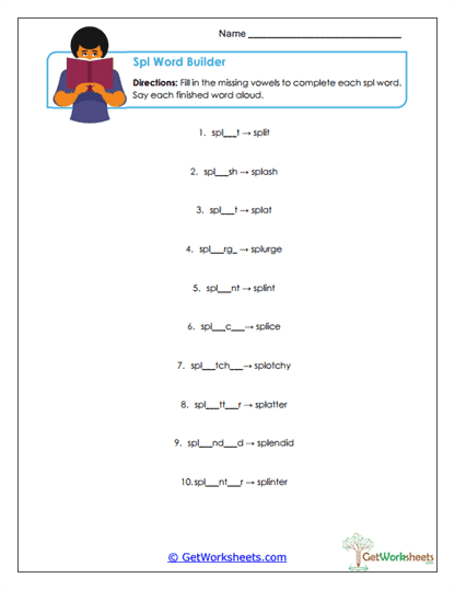 Word Builder Worksheet