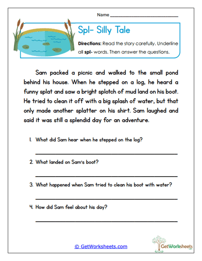 Silly Tale Worksheet