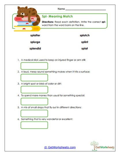 Meaning Match Worksheet